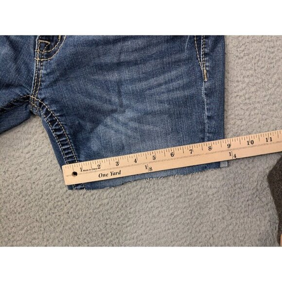 Miss Me Jean Shorts Women 28 Denim Stretch Colorful Sequins Cutoff Flap Pocket - Picture 13 of 16